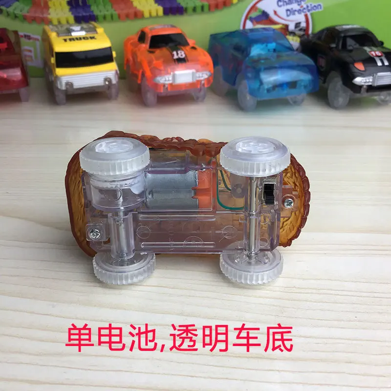 Светодиодный светильник DIY Diecast Электрический динозавр автомобиль светящаяся дорожка Трицератопс Ассемб светодиодный рельс игрушки для детей подарок на день рождения