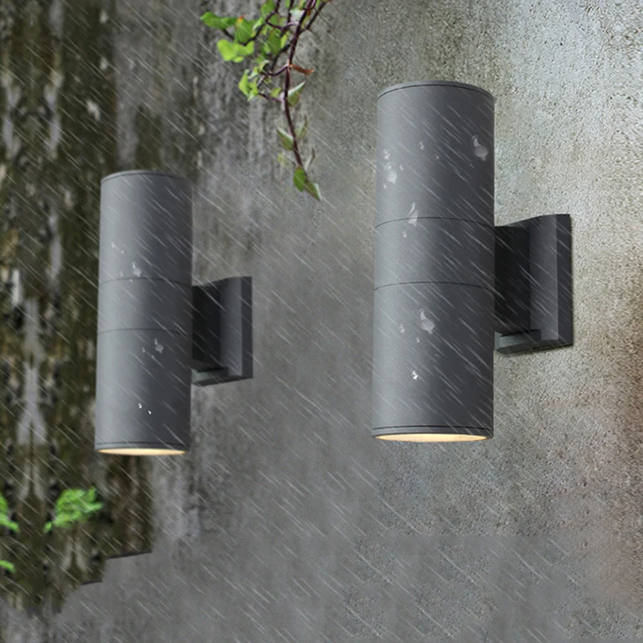 Dual cabeça do Cilindro Parede para Cima para Baixo Lâmpada de Parede do Corredor Thrisdar Iluminação Exterior 10 w 18 w 24 w Led Porch Luz da à Prova d' Água Villa Pátio 13 Thrisdar Iluminação Exterior 10 W 18 W