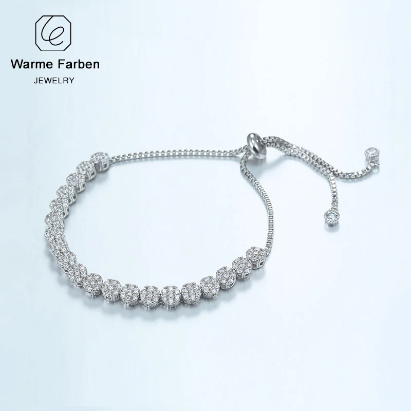 

WARME FARBEN Crystal from Swarovski Bracelet for Women Silver Color Rhinestone Bangle & Bracelet Female Wedding Jewelry Birthday