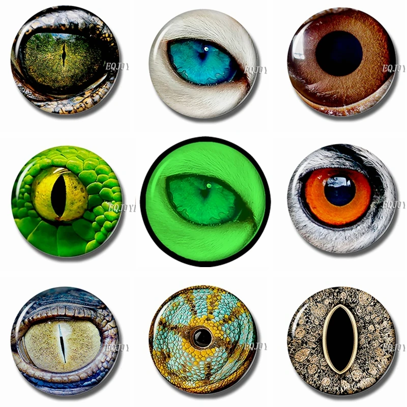 

30MM Glass Fridge Magnets Luminous Animal Eyes Refrigerator Magnets Notes Magnetic Stickers for Fridge DIY Home Decor