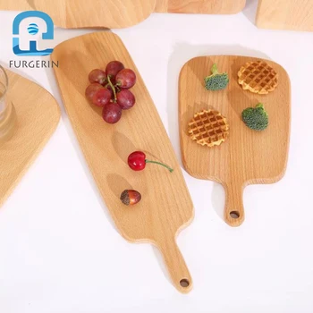 

FURGERIN Wooden Chopping Board Wood chopping block cutting board kitchen Pizza Boards with Handle cutting boards for Bread Sushi