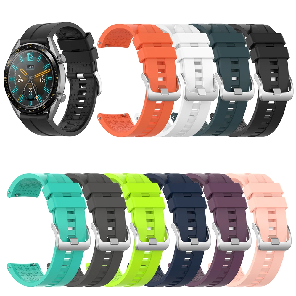 20 мм/22 мм мягкий силиконовый ремешок для часов Huawei GT 42 мм/46 сменный