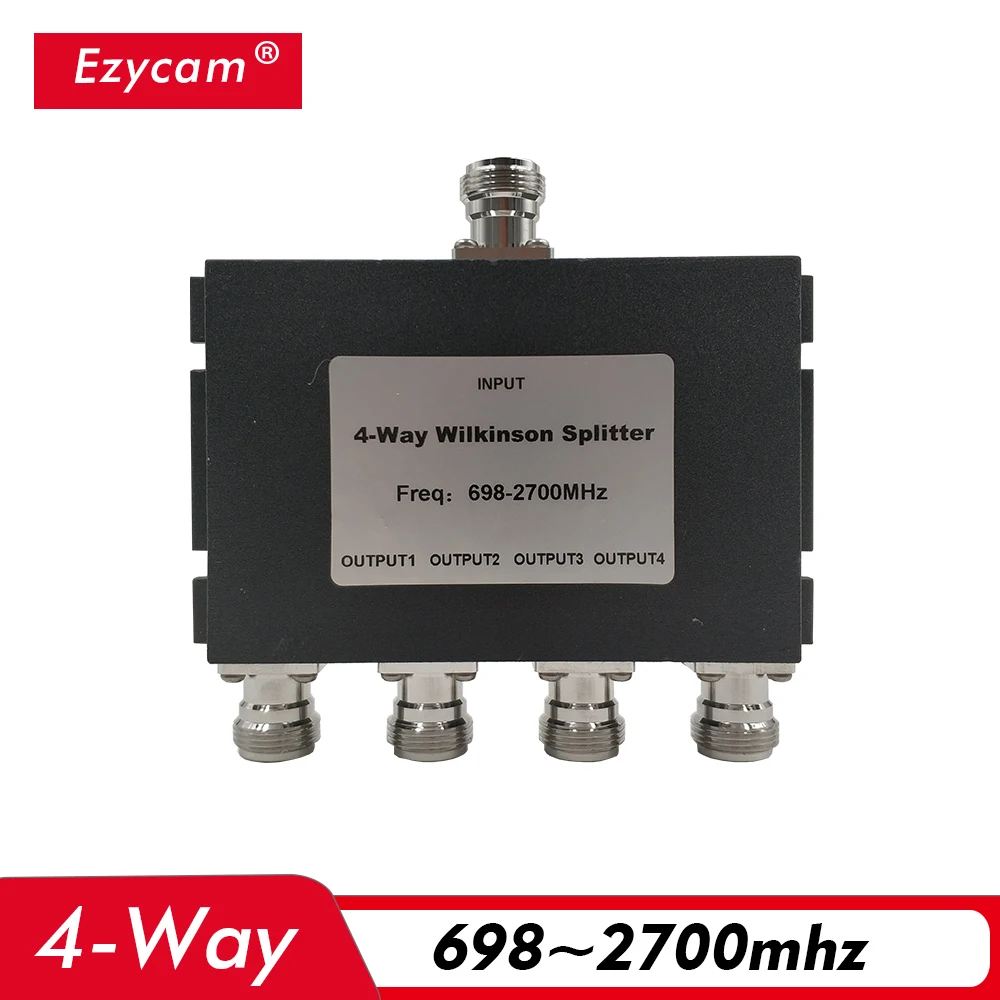 

698~2700MHz 4-Way Splitter N-Female Power Splitter 1-4 Divider for 2G 3G 4G Mobile Signal Booster Cell Phone Repeater Amplifier