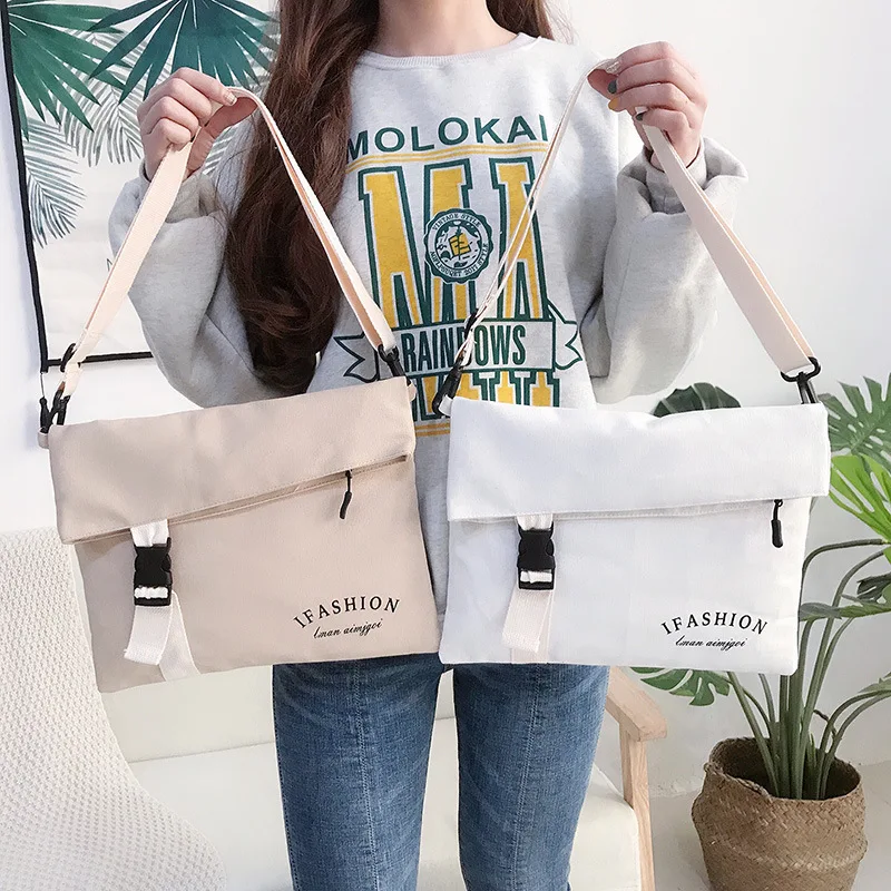 

Fashion Simple Letters Women Canvas Shoulder Bags Messenger Bags 2019 New Female Casual Zipper Students School Bags Handbags