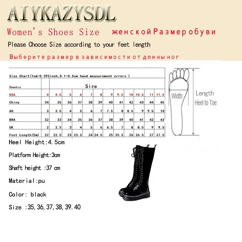 HAIYUELI/женские сапоги до колена из искусственной кожи; рыцарские сапоги для верховой езды; байкерские сапоги в военном стиле; обувь на платформе и толстом каблуке;