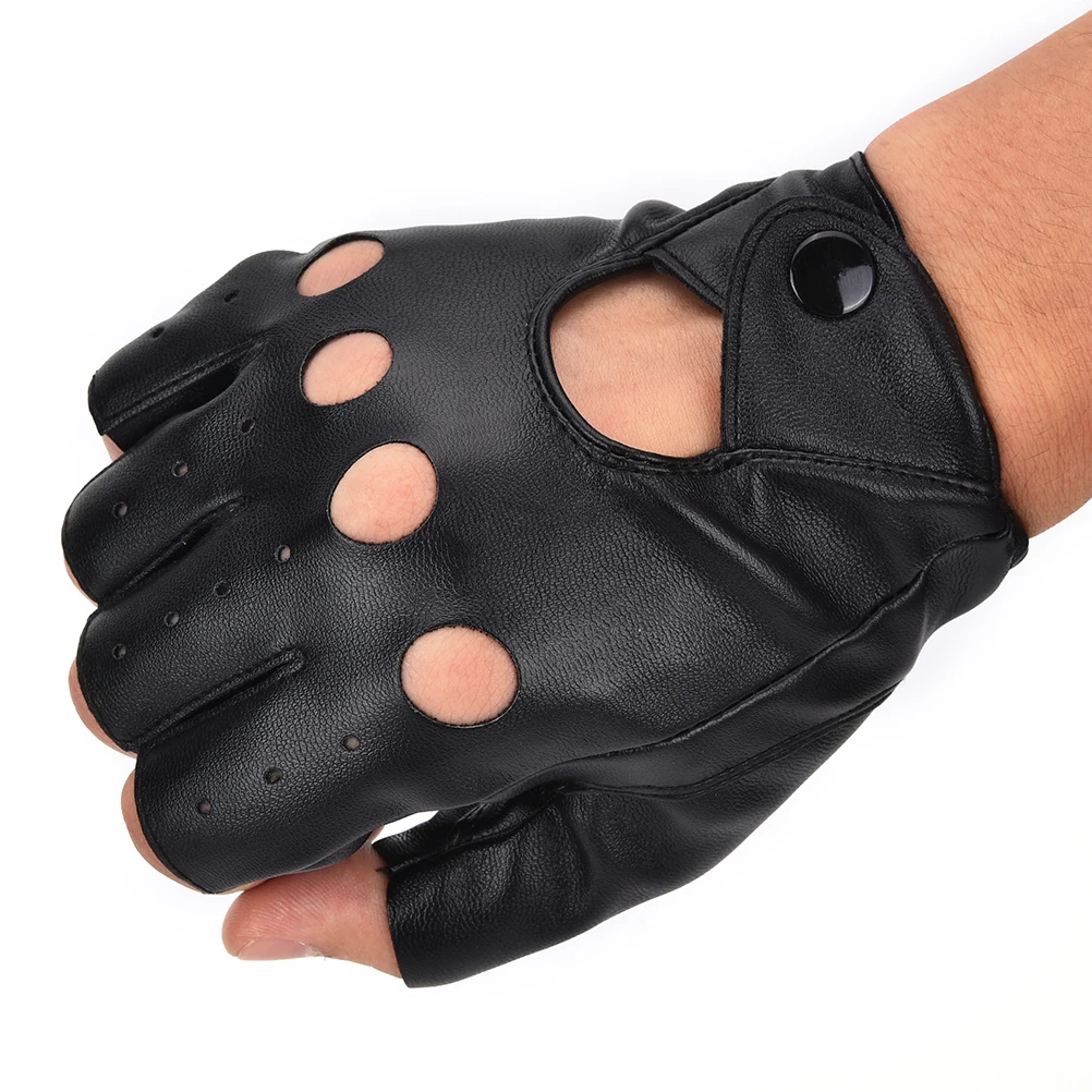 1 пара, женские модные перчатки для водителей без пальцев из искусственной кожи, женские перчатки черного цвета, оптовая продажа