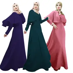 Большие размеры Vestidos 2019 абаи Бангладеш стиль abaya Дубайский мусульманский Ближний Восток женские цепочки и ожерелья с длинным рукавом халат