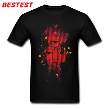 

Punk Style T Shirt Men Black T-shirt Splash Robot Print Tshirt Street Tops Wholesale Short Sleeve Tees 100% Cotton Clothing Red