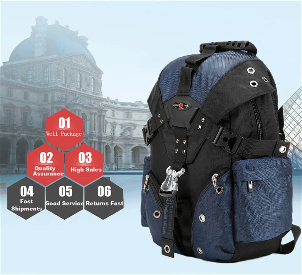 Ruishiaber, мужской рюкзак, водонепроницаемый, 15,6 дюймов, рюкзаки для ноутбука, швейцарский рюкзак для путешествий, мужской, Оксфорд, повседневный школьный рюкзак, Mochila