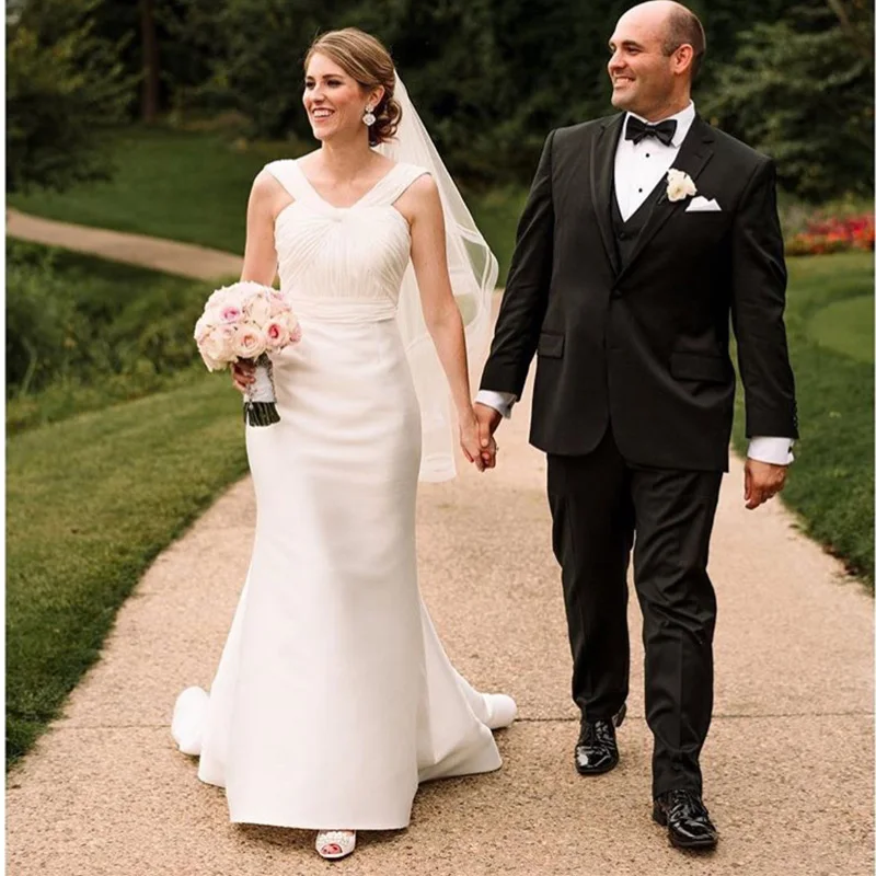 

Custom White Ivory Plus Size Beach Wedding Dress Cheap Chiffon Pleats Country Garden Bridal Gowns Vestido De Novia New Arrival