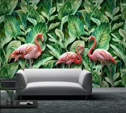 Beibehang на заказ обои 3d Фреска ручная роспись тропический лес Фламинго гостиная спальня papel de parede 3d обои