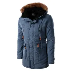 Новинка 2018 года зима для мужчин термальность Толстая куртка человек сплошной цвет теплые парки с капюшоном мужской ветрозащитная верхняя