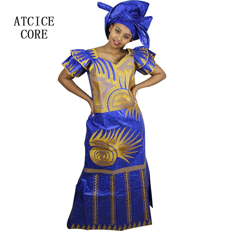 

african dresses for woman bazin riche embroidery design long dress A091