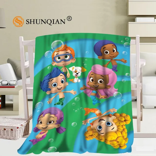 Custom Bubble Guppies Blanket Soft Fleece Diy Picture Decoration Custom Bubble Guppies Blanket Soft Fleece Diy Picture Decoration Bedroom Size 58x80inch 50x60inch 40x50inch