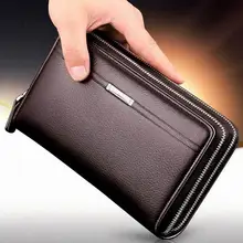 Bolsa de mão de couro masculina, menor preço, grande capacidade, suporte de dinheiro, carteira, características, zíper, pulseira de mão, grande capacidade, 2020