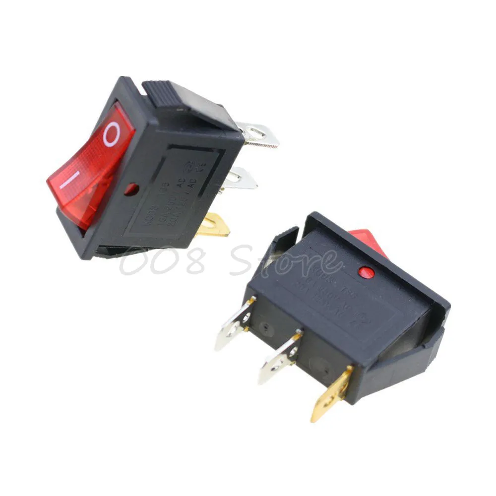 Акция! 10 шт. неоновый переключатель света 250 В/10 А 125 В/15 А|on/off rocker switch|lighted switcheslighted