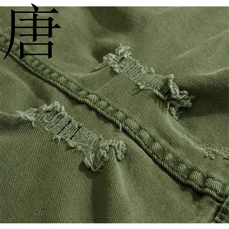 Tang cool, стиранный бренд, модный локомотив, молодой ковбой, лошадь, броня, уличная Мужская, для отдыха, армейская зеленая куртка с лошадью