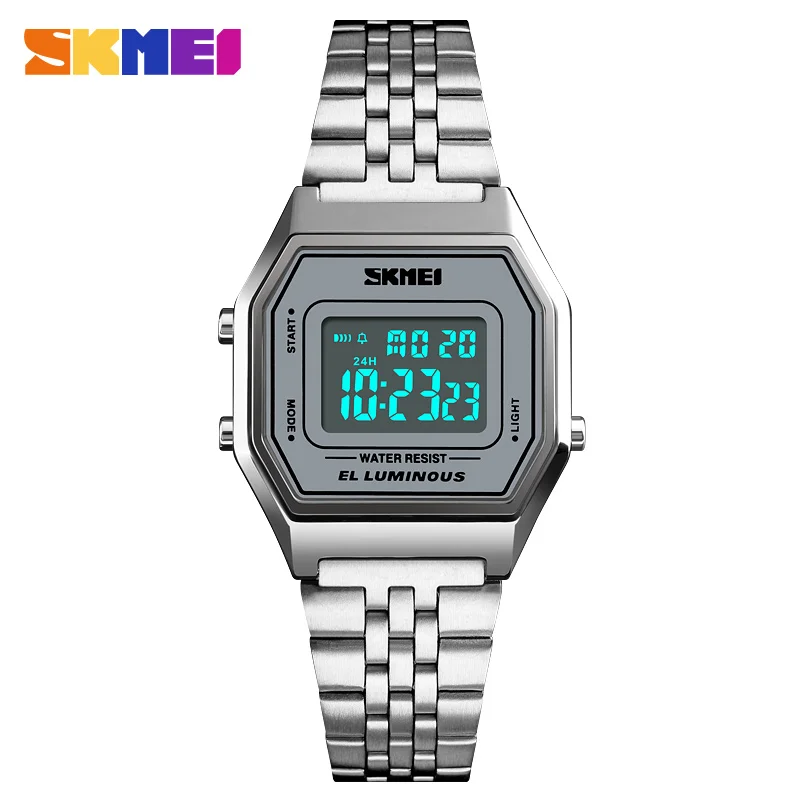 

LED Digital Watches Men Stainless Steel Sports Watches For Man Clock Military Waterproof Wristwatches reloj hombre 2019 SKMEI