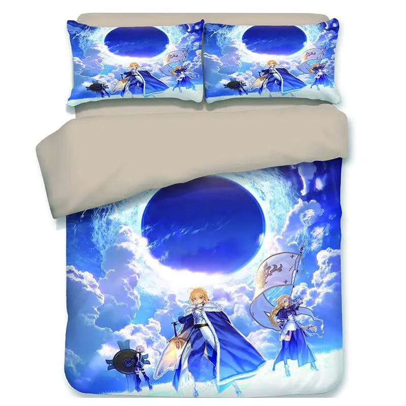 Fate/stay night 3D мультяшное постельное белье с аниме набор Arturia и Altria Double queen King Утешитель комплекты постельного белья Постельное белье Saber Fate