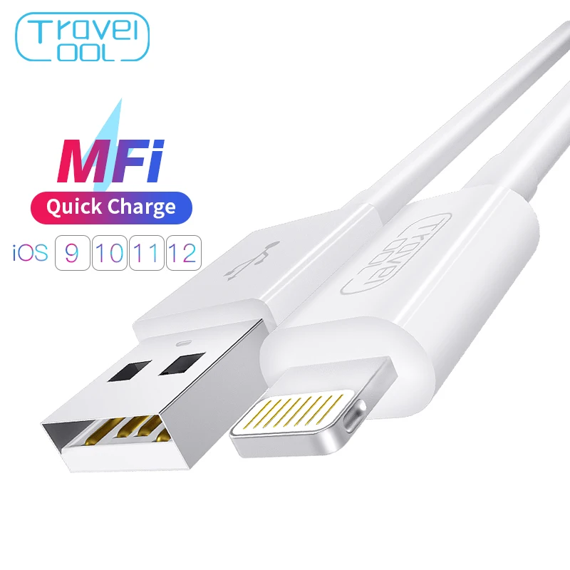Travelcool MFi кабель USB для iPhone X Xs Max XR быстрый устройство зарядки передачи данных