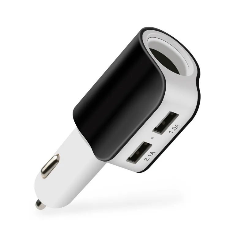 

3 in 1 Car charger Dual Port USB Cigarette Lighter 3.1A Phone Charger For IPhone X 8 7 6S Plus High Speed Multiple Car Chargers