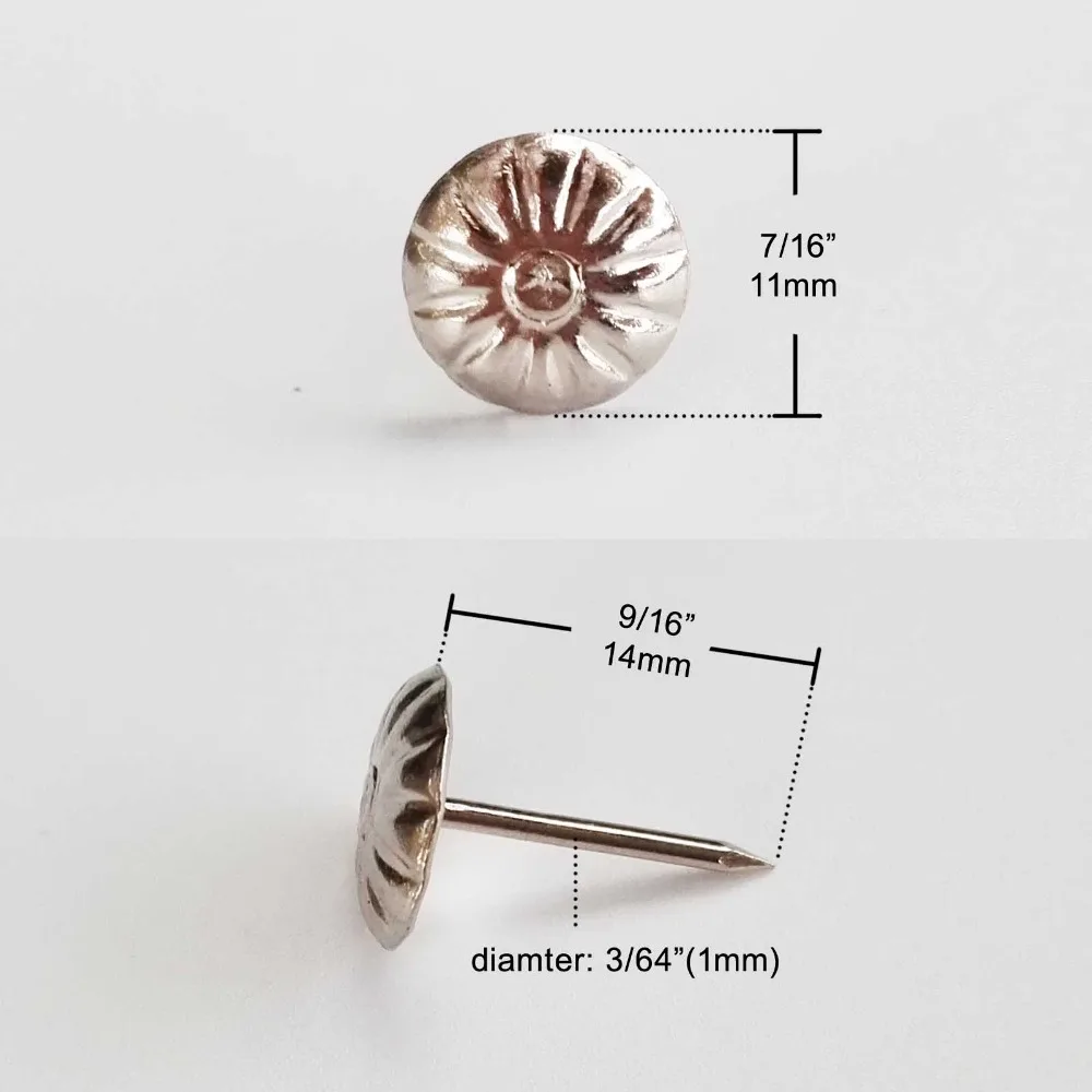 Flower Upholstery Nail Jewelry Chest Wine Box Case Furniture Sofa Door Decor Tack Stud Pushpin Hobnail Large Head Doornail 50pcs