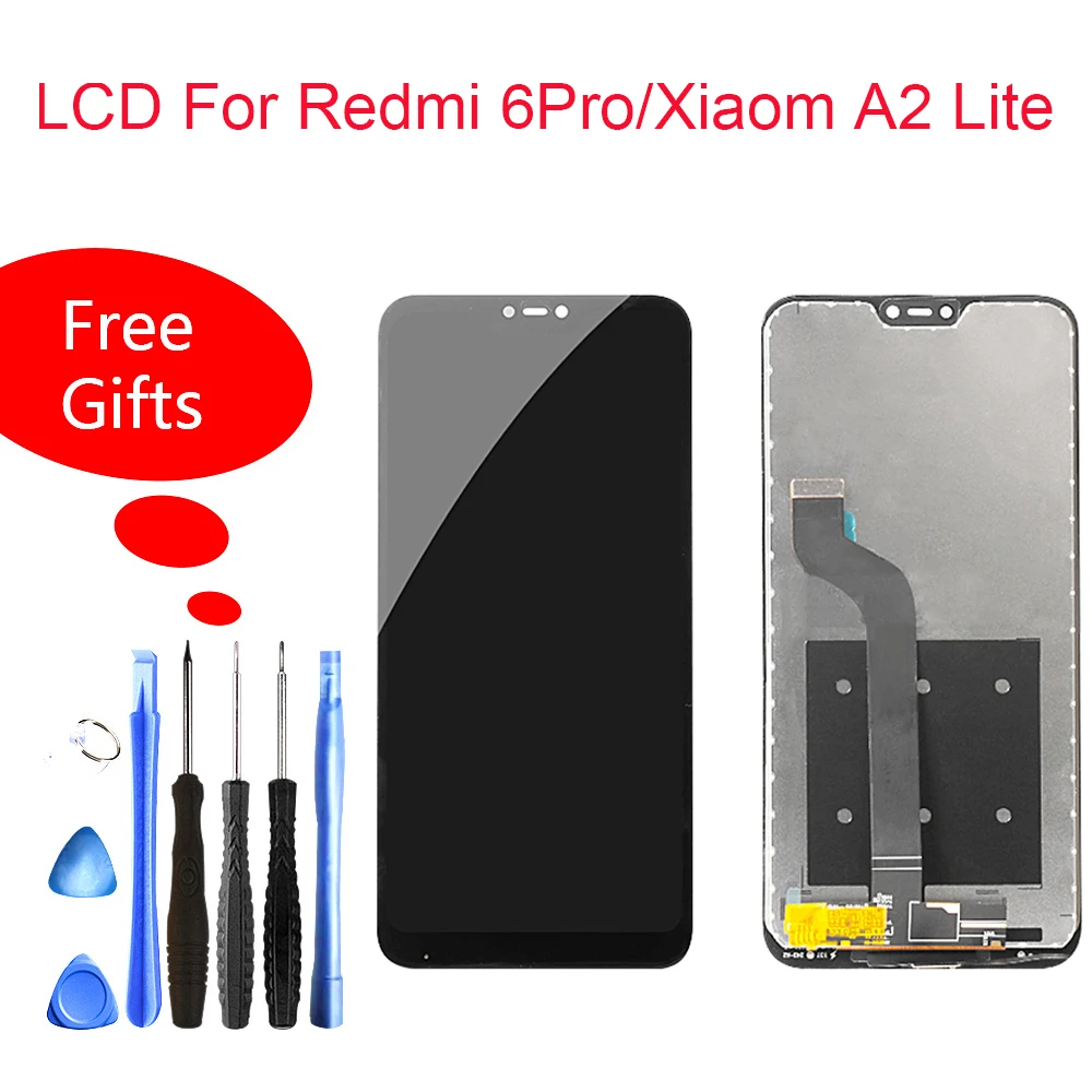 

100% Tested For 5.84''Xiaomi Redmi 6 Pro 6Pro Full LCD DIsplay Touch Screen Digitizer Assembly For Xiaomi A2 lite Mi A2 Lite lcd