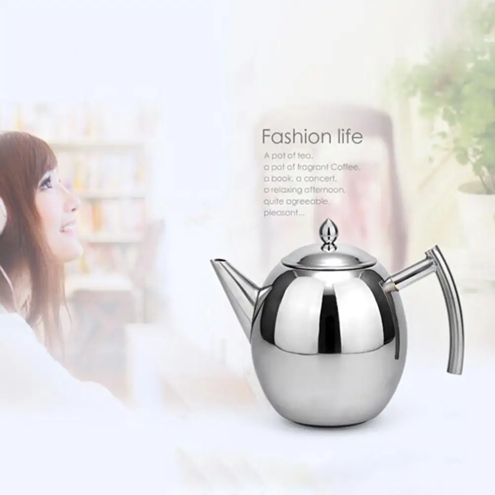 

1L/1.5L Stainless Steel Coffee Pot Kettle Teapot Tea Coffee Maker Kitchen Mocha Espresso Latte Stove Drink Tools Accessories