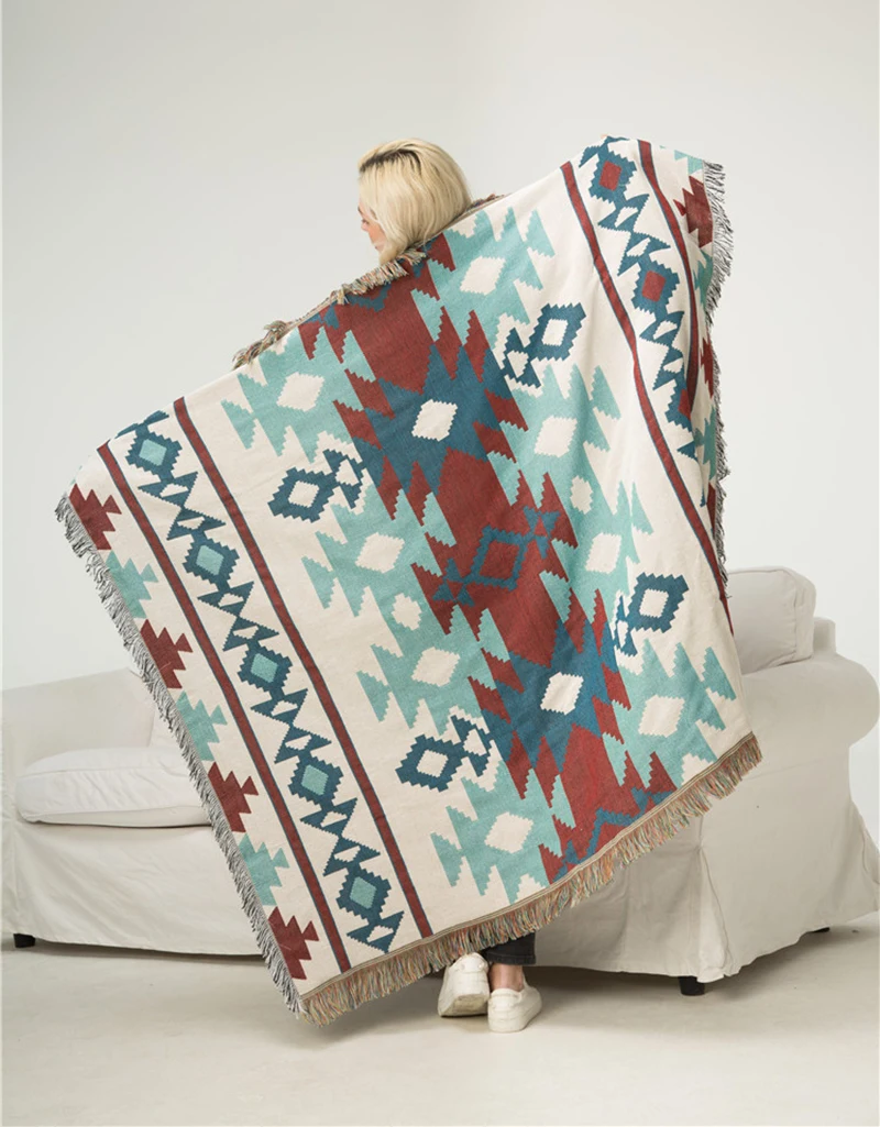 Одеяло бросить Одеяло диван покрытие коврики Ретро полотенце Племенной Одеяло гобелен бросает этнической ветер геометрический Одеяло