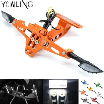 

For ktm duke RC 125 200 390 690 smc 1290 honda CBR kawasaki z800 tmax530 TMAX500 License Plate Holder Signal blinker LED light