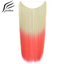 Прямые накладные волосы jeedou, 22 дюйма, 50 г, темно-коричневые, розовые, серые, синтетические женские простые шиньоны
