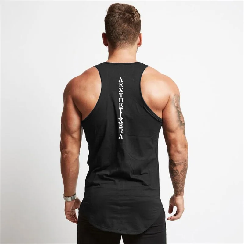 

Muscleguys Solid Clothing Gyms Stringer Tank Top Men Bodybuilding and Fitness Singlets Muscle Vest sleeveless shirt men