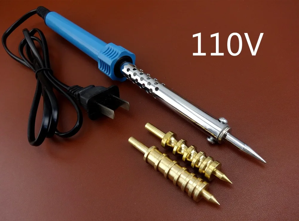 

110V Leather Craft Edge Edging Creasing Soldering Iron Brass Tip Decorate Tool Set - Knife Cutter Punch Chisel Edger Creaser