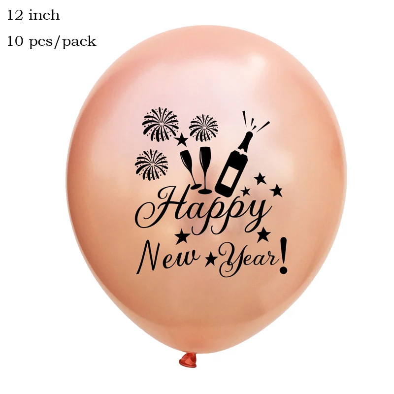 12 дюймов черная звезда счастливый год латексные шары воздушные шары с конфетти цвета розовое золото Счастливого Рождества год вечерние украшения - Цвет: 2