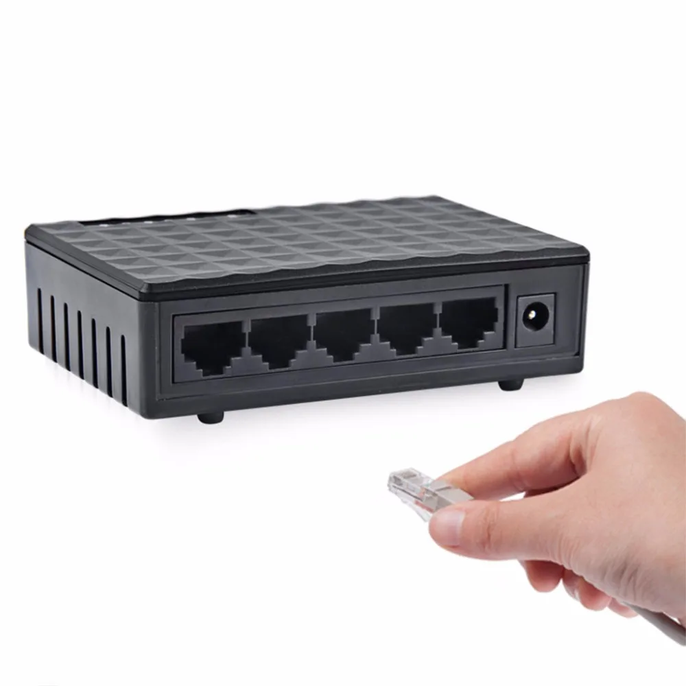 

1.5W 5-Port EU Plug 10/100Mbps Ethernet Network Switch HUB Desktop Mini Fast LAN Switcher Adapter
