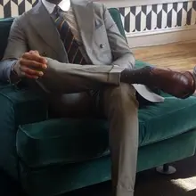 Индивидуальный заказ серый двубортный Жених приталенные смокинги мужские свадебные костюмы костюм жениха одежда для жениха(куртка+ брюки