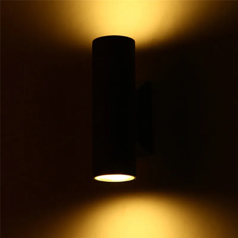 COB светодиодный наружный настенный светильник с двойной головкой цилиндрическое водонепроницаемое алюминиевое приспособление для наружного светильник