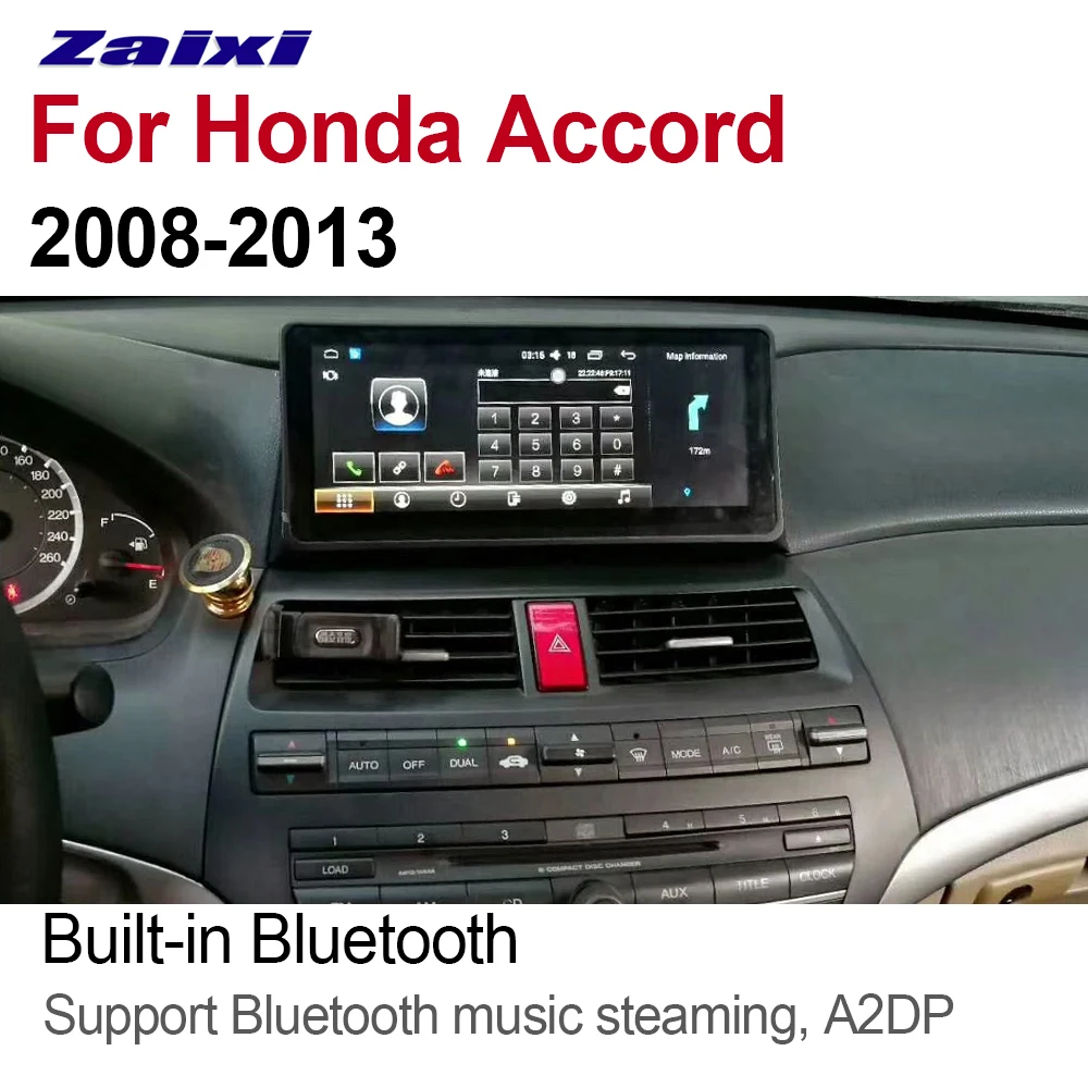 Discount ZaiXi 10.25" Auto Radio Android Car Player For Honda Accord 2008~2013 GPS Navigation Wifi Map Multimedia system Stereo Radio 1