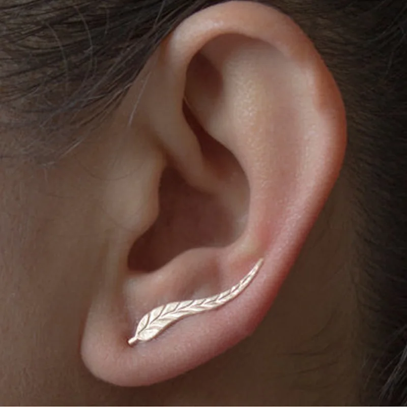 

MISM Ladies 1 Pair Leaf Alloy Jewelry Earring Fashion French Metal Elegant Exquisite Simplicity Women Punk Dangler Accessories