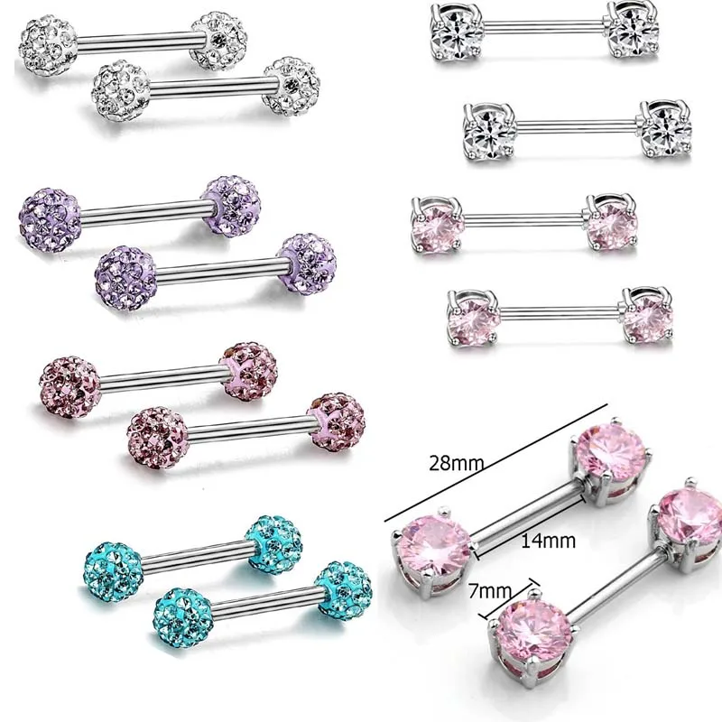 Buy 2Pcs /Set High Quality Zircon Dangle Nipple