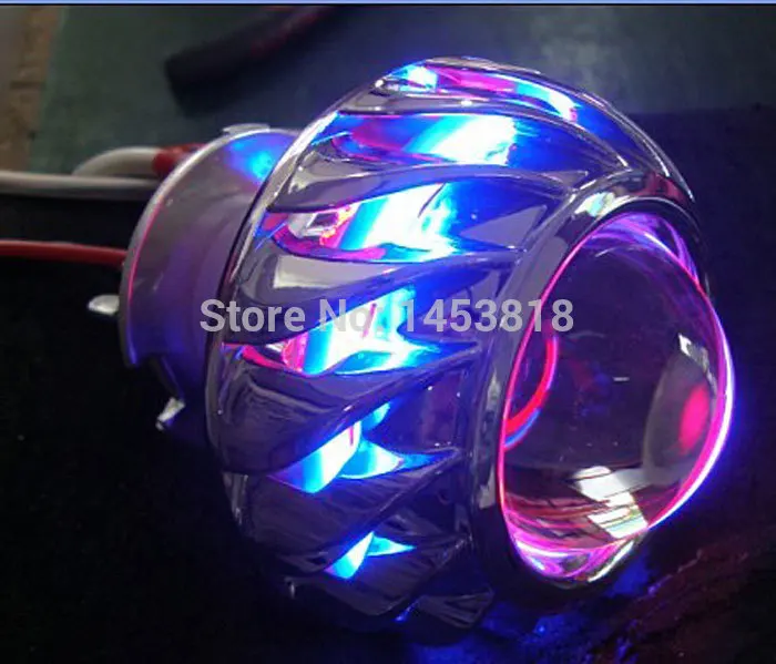 

13A 2inch H4 HID Projector Lens Motorcycle headlight Yellow Blue Red White Green CCFL Angel eye + 1 pc Slim ballast
