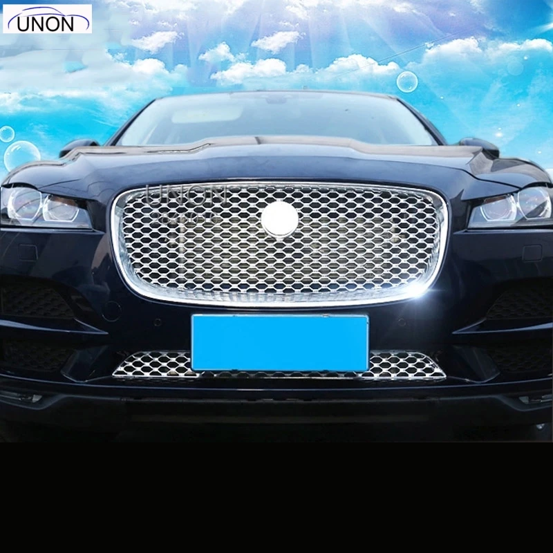

For Jaguar F-Pace F Pace X761 2016 2017 Car-styling ABS Front Grill Cover Trim Auto Replacement Parts