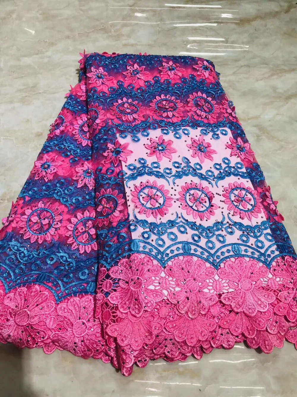Peach African Lace Fabric Embroidered Nigerian Guipure French High Quality 2019 Net | Дом и сад
