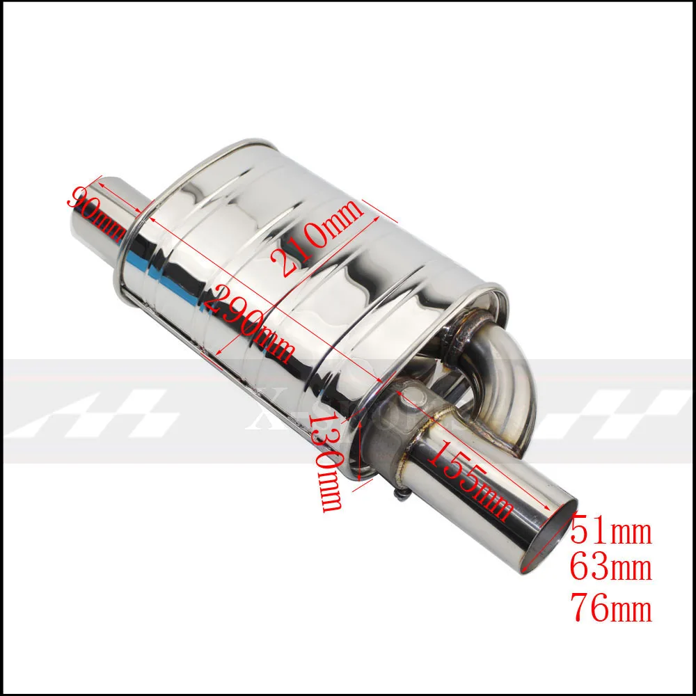 Car Exhaust Pipe Vacuum Pump Variable Valve Mufflers Remote Control Stainless Steel Universal ID 51mm 63mm 76mm Embossing Shape