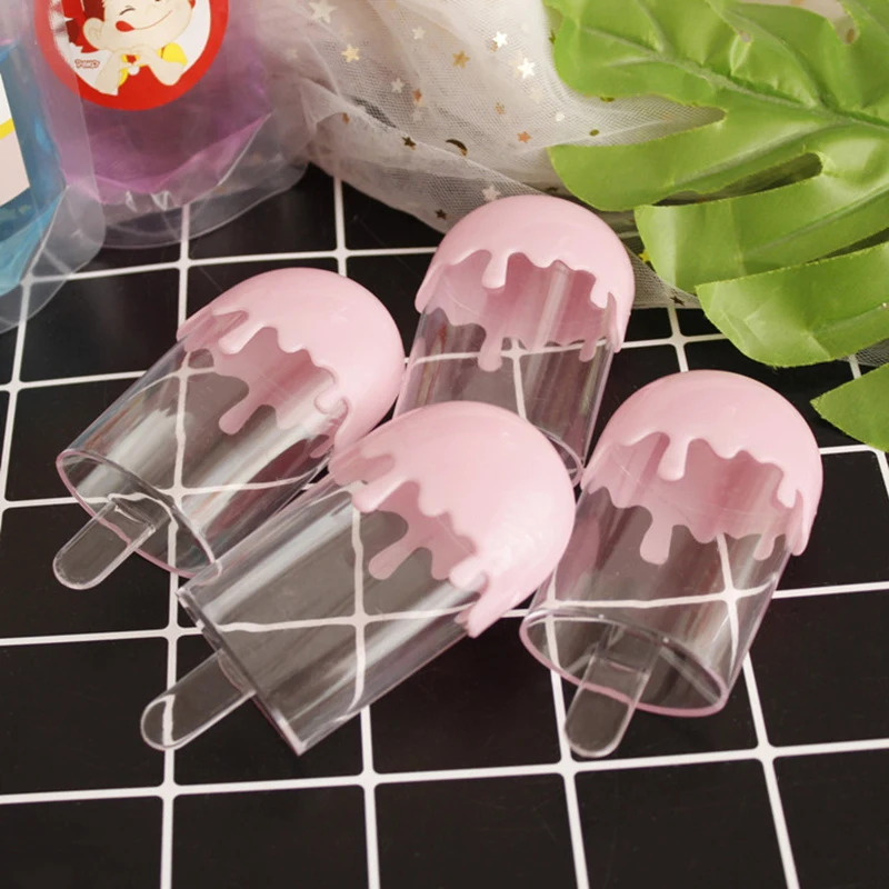 

Happy Monkey 50pcs/pack 60ml Ice Cream Slime Containers Plastic Cute Pink Transparent Slime Box