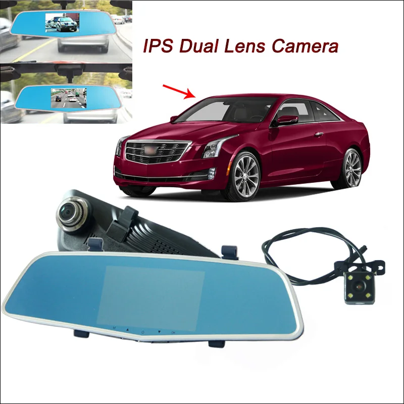 

BigBigRoad For cadillac ats cts bls srx escalade Car Rearview Mirror Camera Video Recorder Car DVR 5 inch IPS Screen FHD 1080P