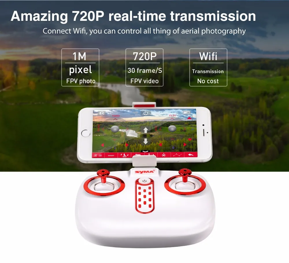 SYMA X5UW& X5UC FPV дрона с дистанционным управлением с 720P Wi-Fi 2MP HD Камера 2,4G 4CH 6 оси Квадрокоптер вертолет удержания высоты одним нажатием кнопки на землю Дрон