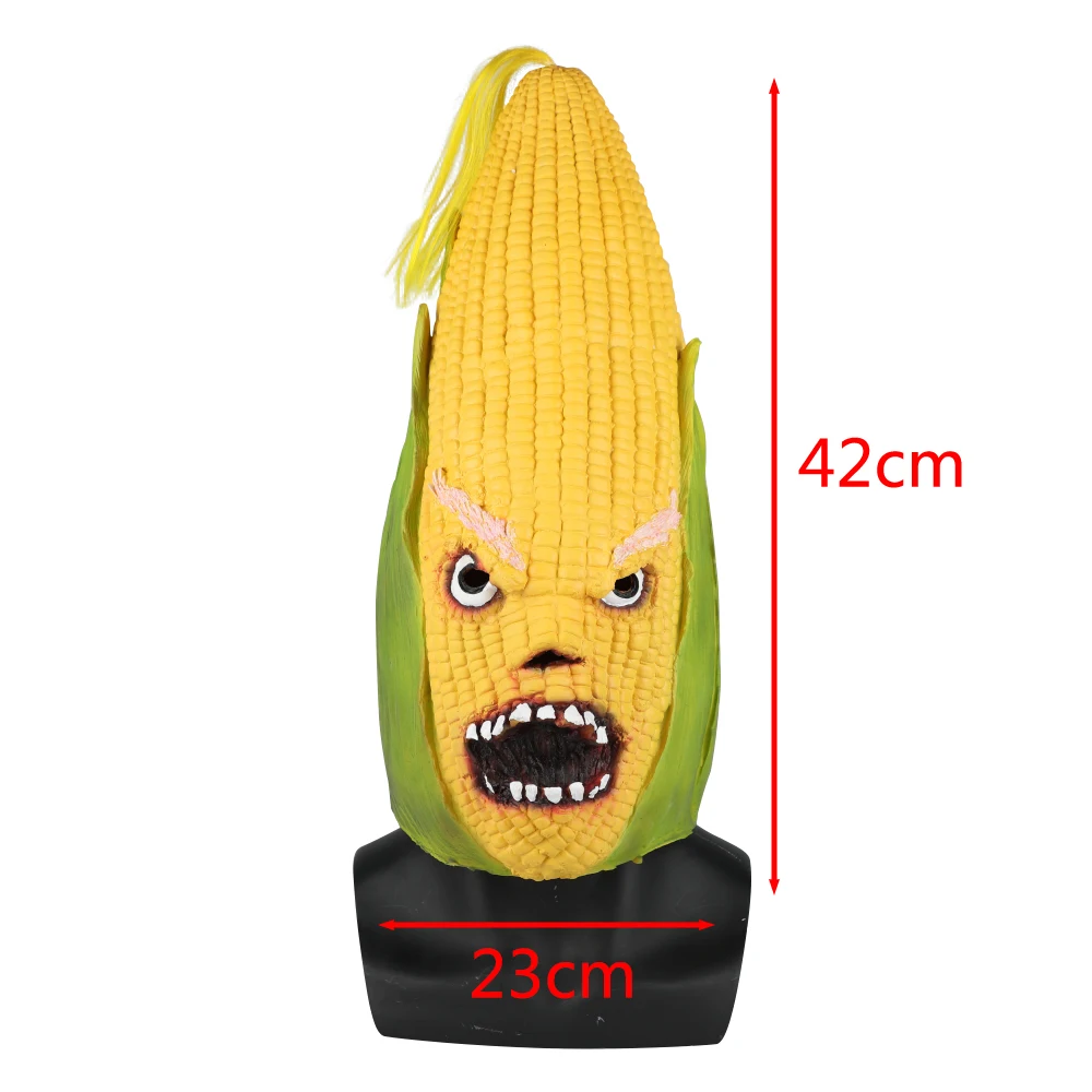 Angry Corn Mask Cosplay Funny Horror Vegetable Maize Mask Halloween Costume Prop Party Dressed Dropshipping (2)