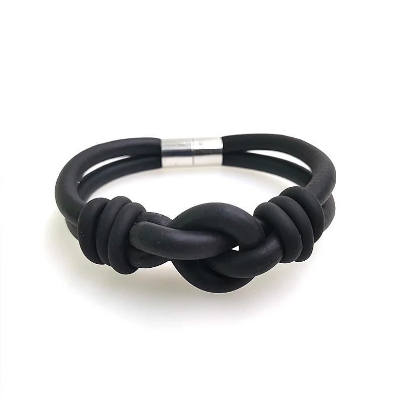 

YD&YDBZ Designer Handmade Bracelets For Women 2019 New Rubber Bracelet Bind Fashion Accessories Wholesale Black And Gray Chains