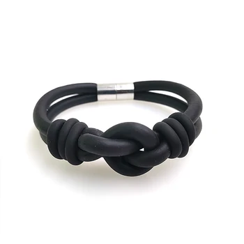 

YD&YDBZ Designer Handmade Bracelets For Women 2019 New Rubber Bracelet Bind Fashion Accessories Wholesale Black And Gray Chains